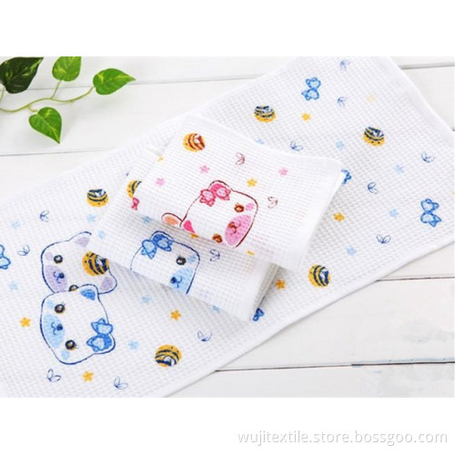 SGS Waffle Printed Baby Face Towel (WJ-CH1562)